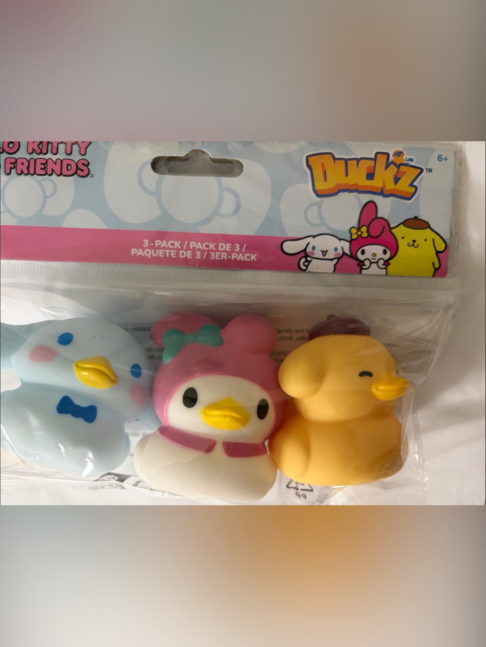 Sanrio Hello Kitty & Friends Duckz 3-Pack Cinnamoroll My Melody Pompompurin New